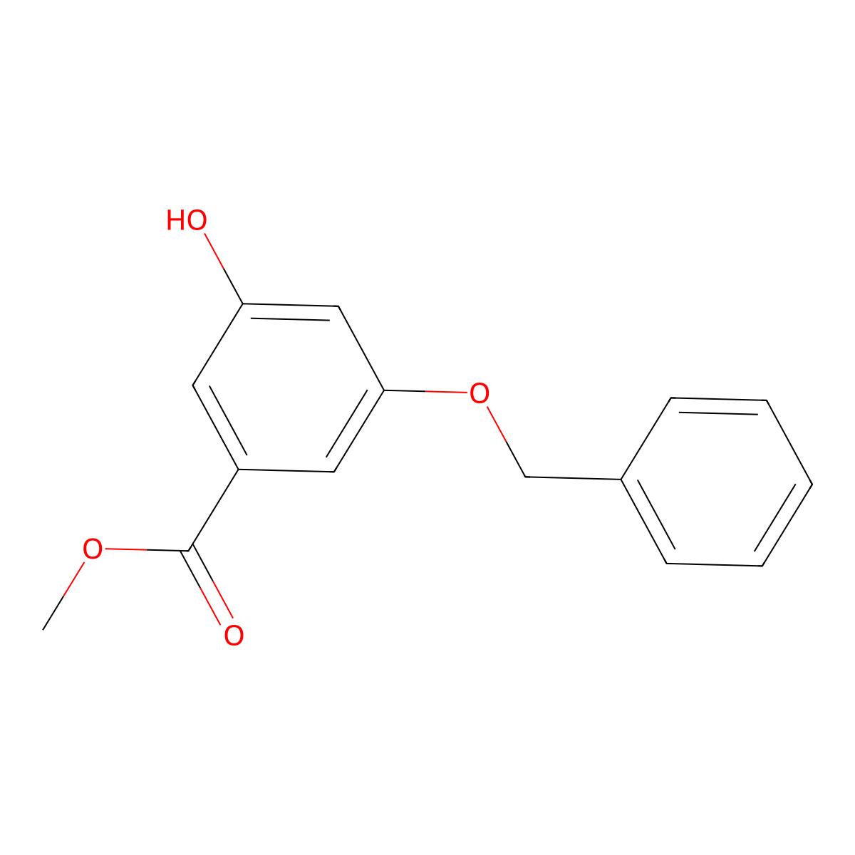 Methyl 3-(benzyloxy)-5-hydroxybenzoate molecular structure, CAS 54915-31-0