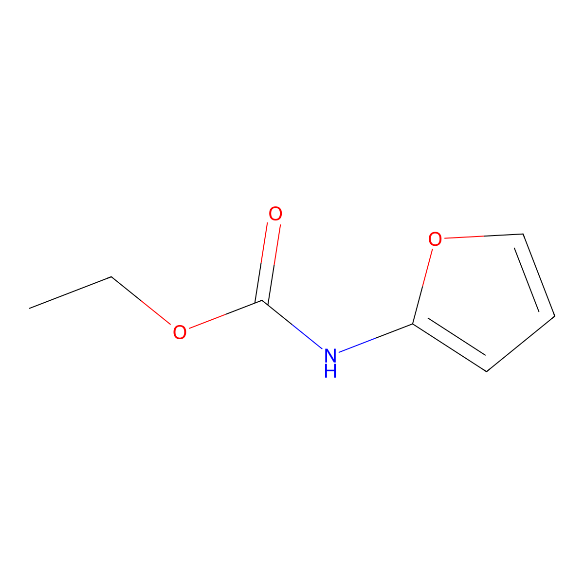 2-Furancarbamic acid, ethyl ester molecular structure, CAS 54915-62-7