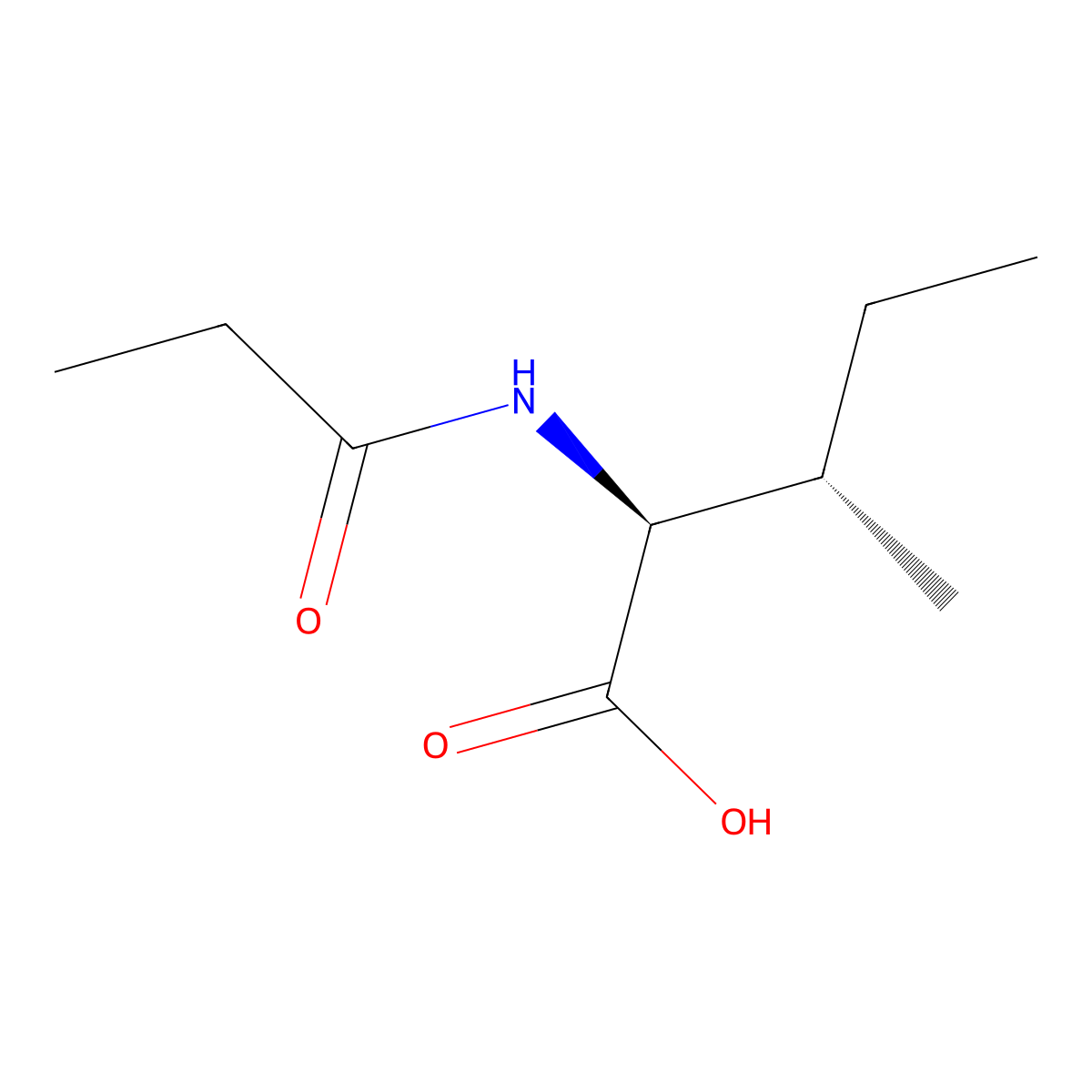 (2S,3S)-3-Methyl-2-propanamidopentanoic acid molecular structure, CAS 54915-70-7