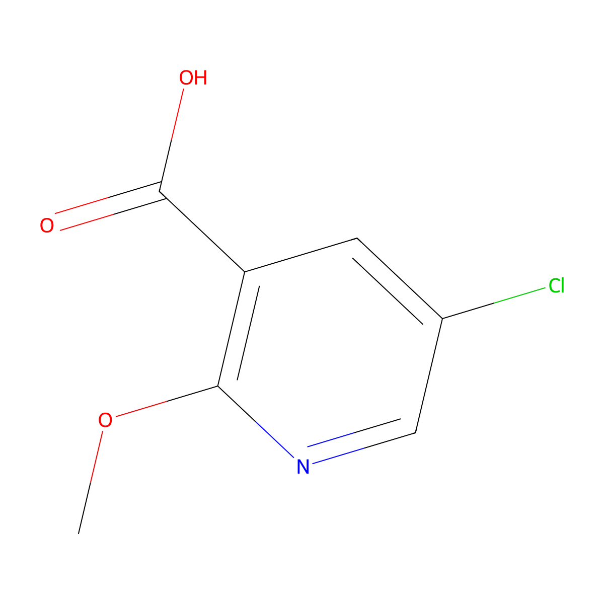 5-Chloro-2-methoxynicotinic acid molecular structure, CAS 54916-65-3
