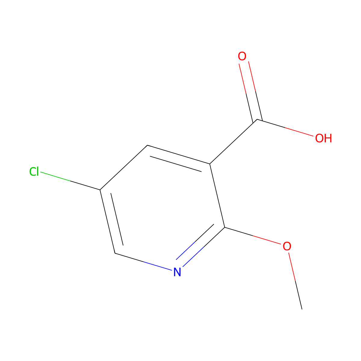 5-Chloro-2-methoxynicotinic acid molecular structure, CAS 54916-65-3