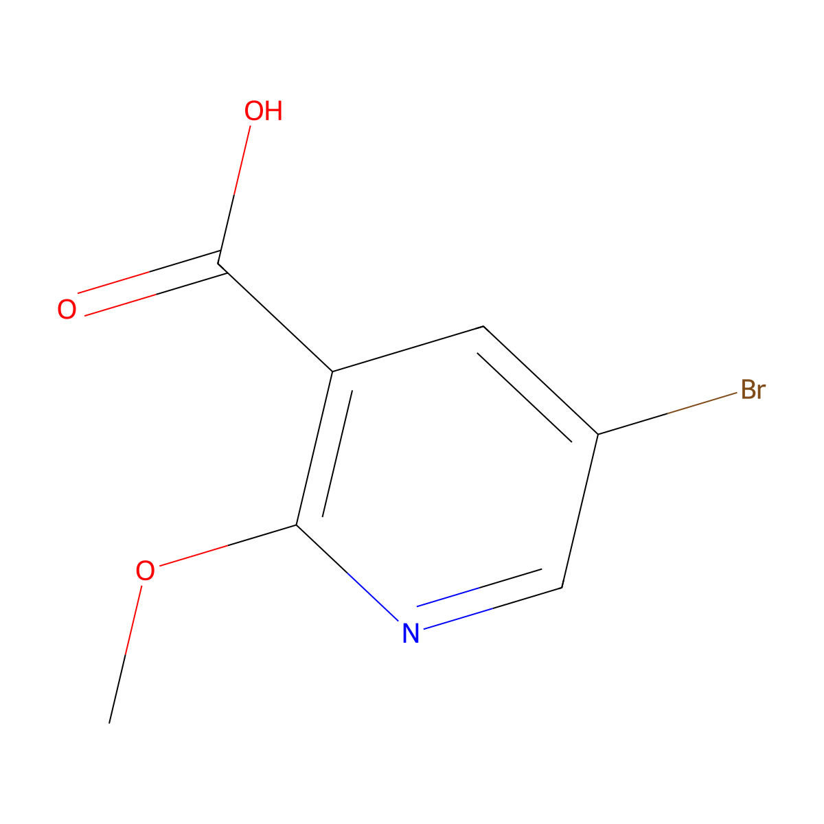 5-Bromo-2-methoxypyridine-3-carboxylic acid molecular structure, CAS 54916-66-4