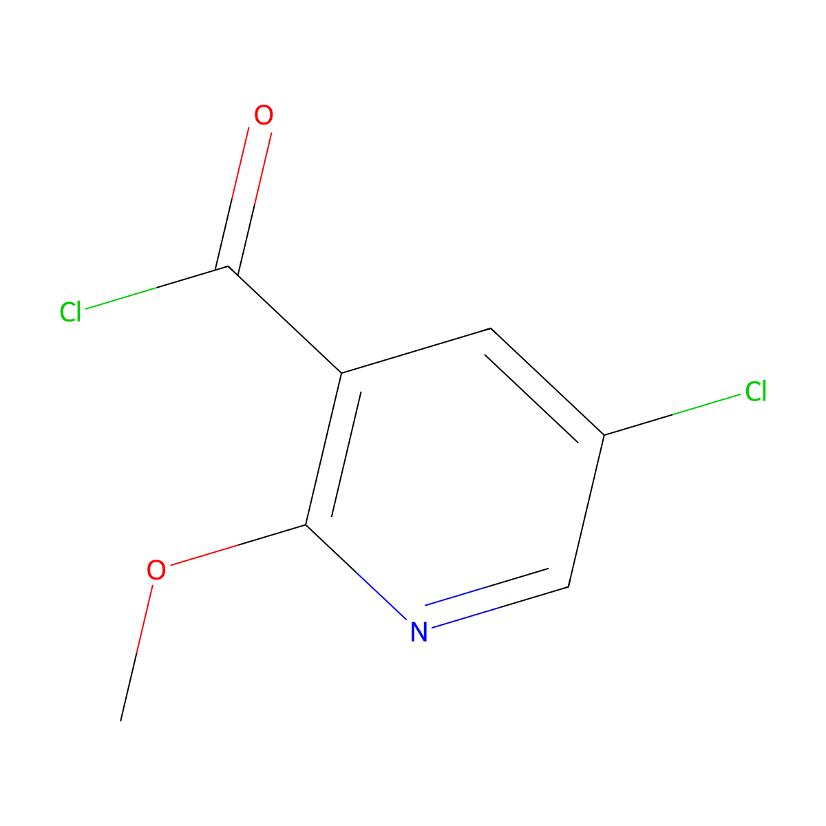 5-Chloro-2-methoxynicotinoyl chloride molecular structure, CAS 54916-67-5