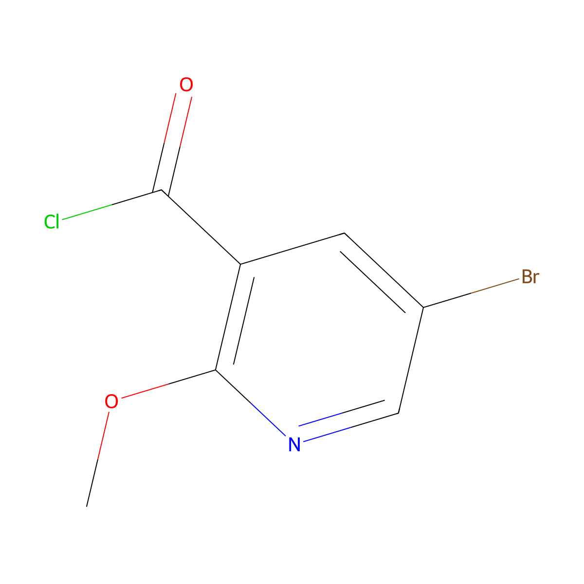 5-Bromo-2-methoxynicotinoyl chloride molecular structure, CAS 54916-68-6