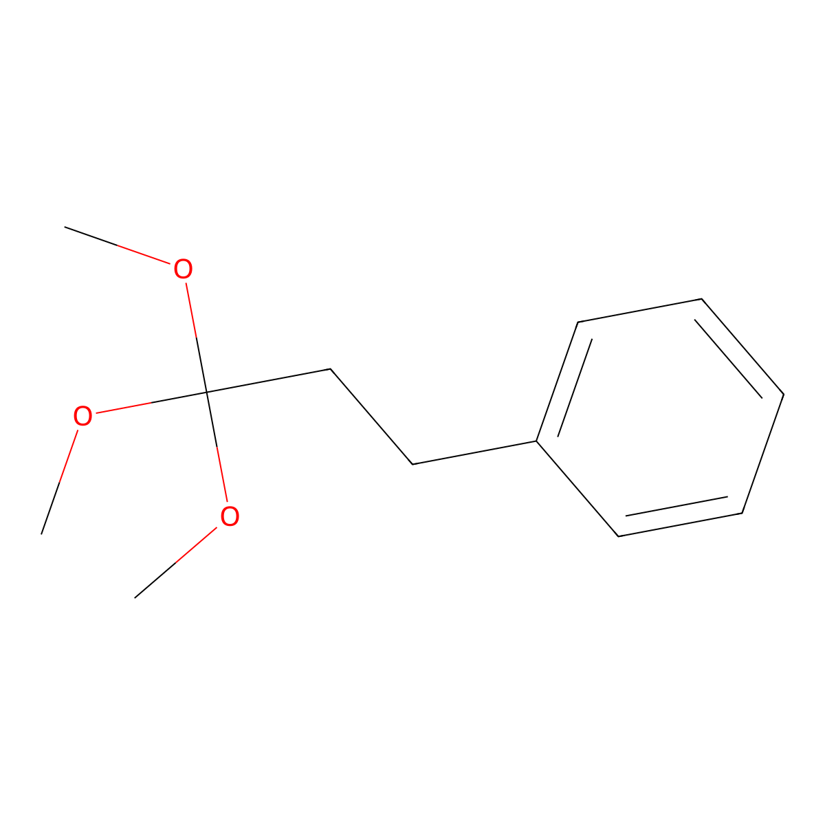 (3,3,3-Trimethoxypropyl)benzene molecular structure, CAS 54917-78-1