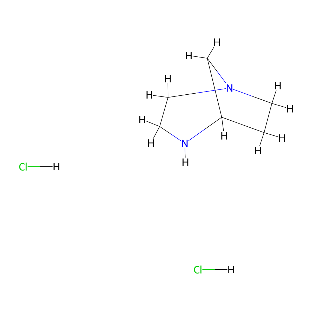1,4-Diazabicyclo[3.2.1]octane dihydrochloride molecular structure, CAS 5492-61-5