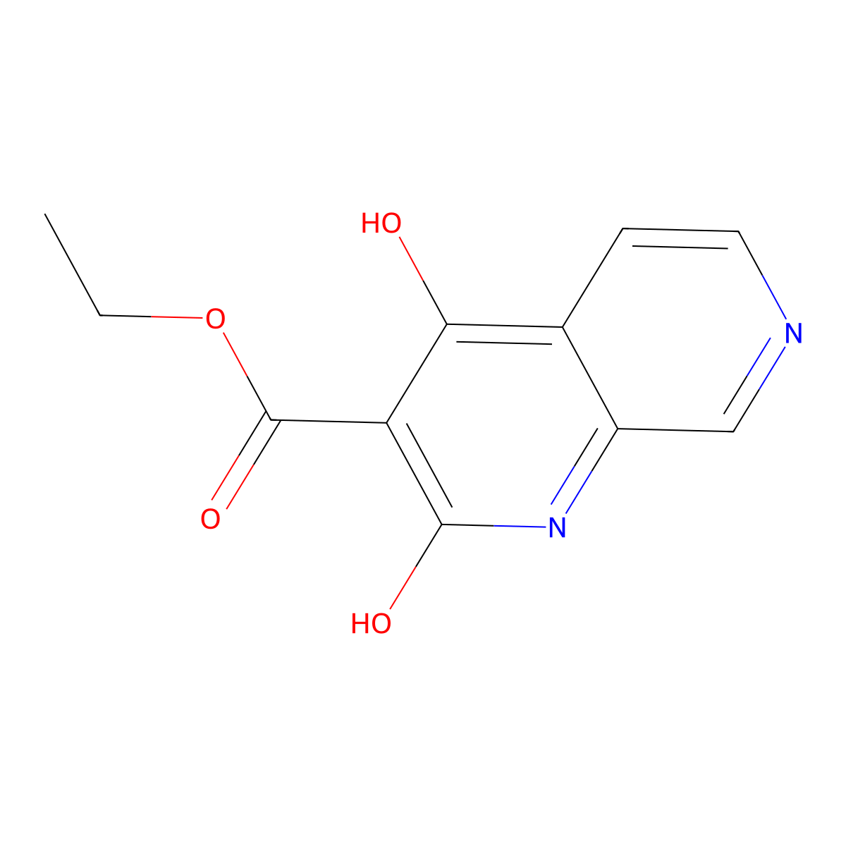 Ethyl 2,4-dihydroxy-1,7-naphthyridine-3-carboxylate molecular structure, CAS 54920-75-1