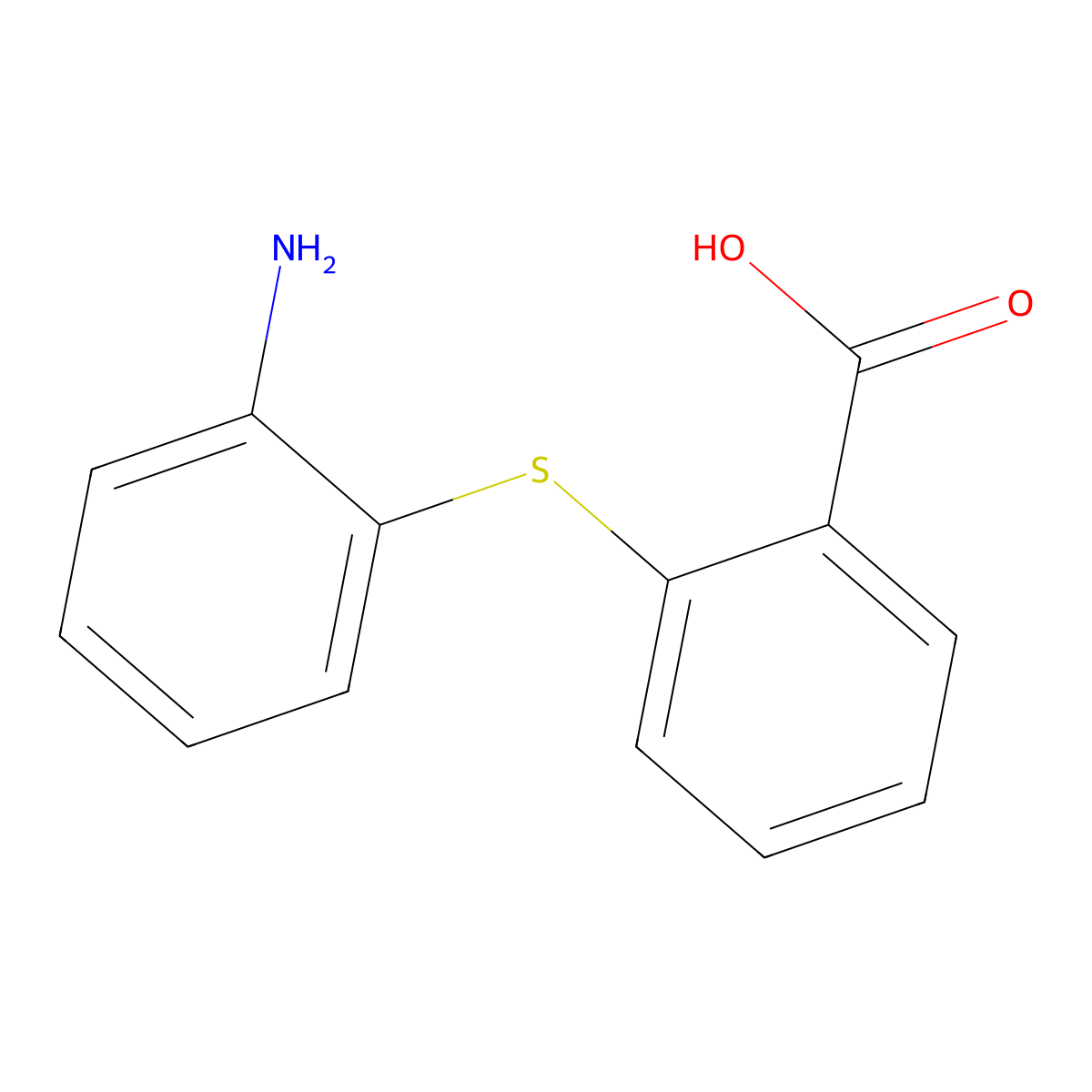 2-((2-Aminophenyl)thio)benzoic acid molecular structure, CAS 54920-98-8