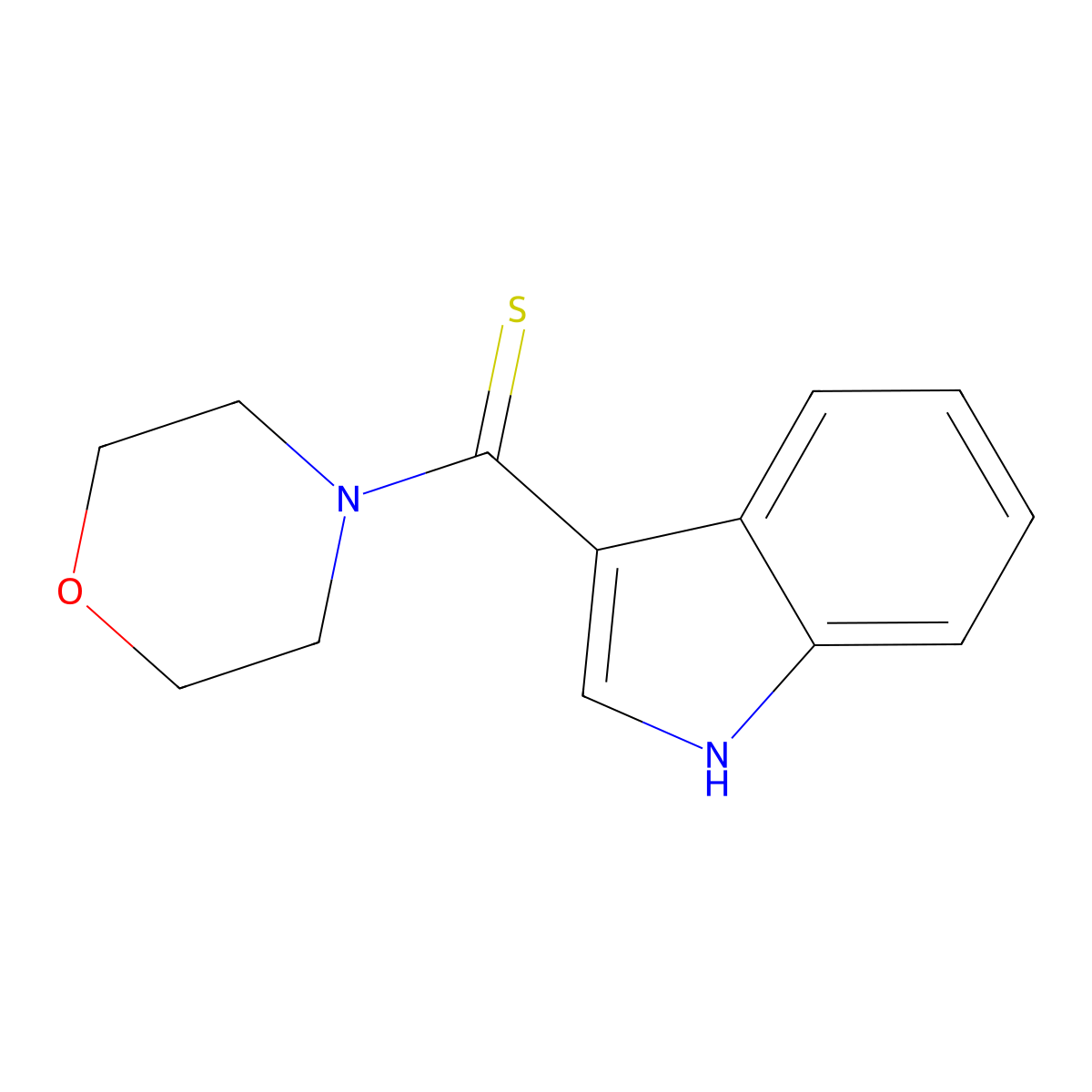 (1H-indol-3-yl)(morpholino)methanethione molecular structure, CAS 54921-45-8