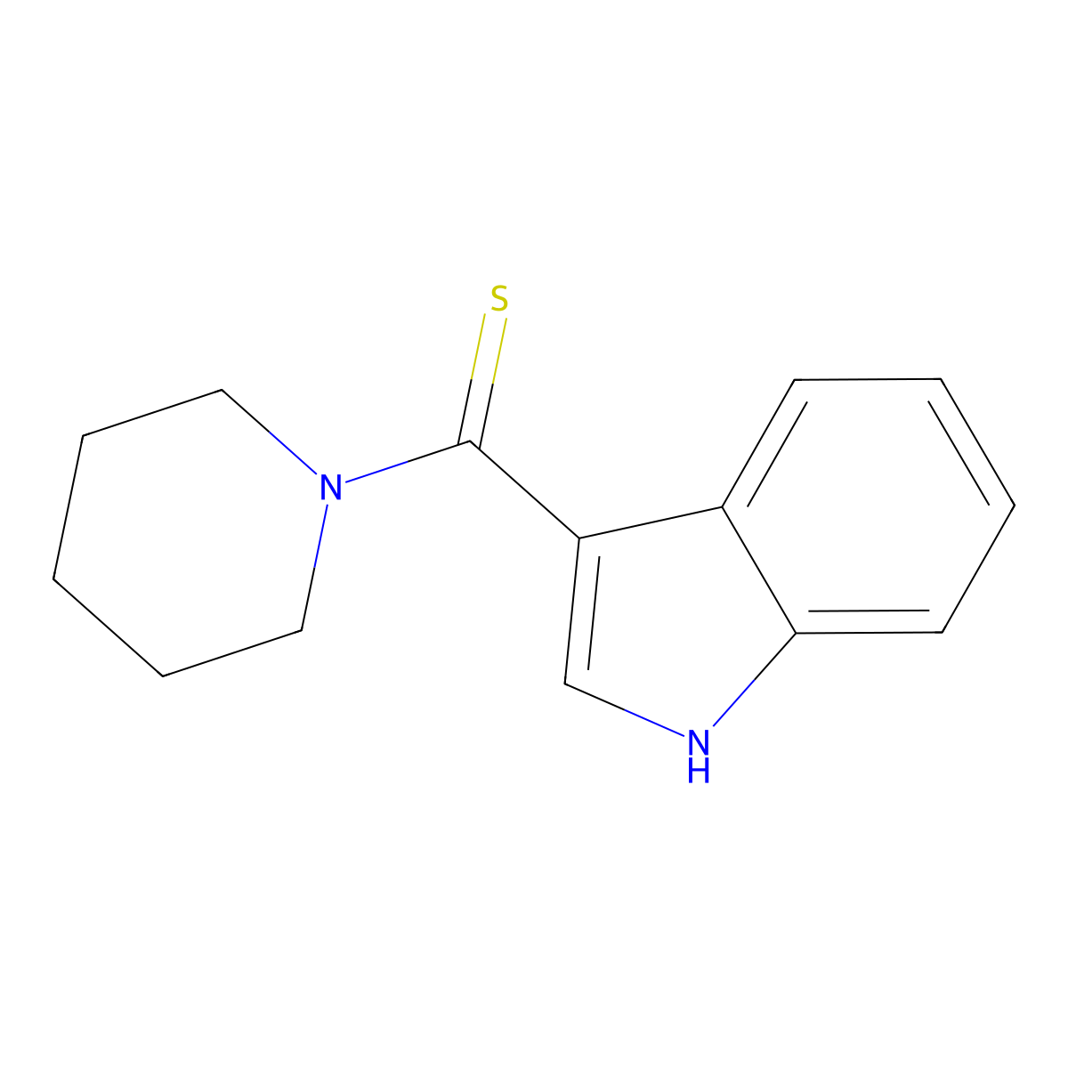 3-(1-piperidinylcarbothioyl)-1H-indole molecular structure, CAS 54921-46-9