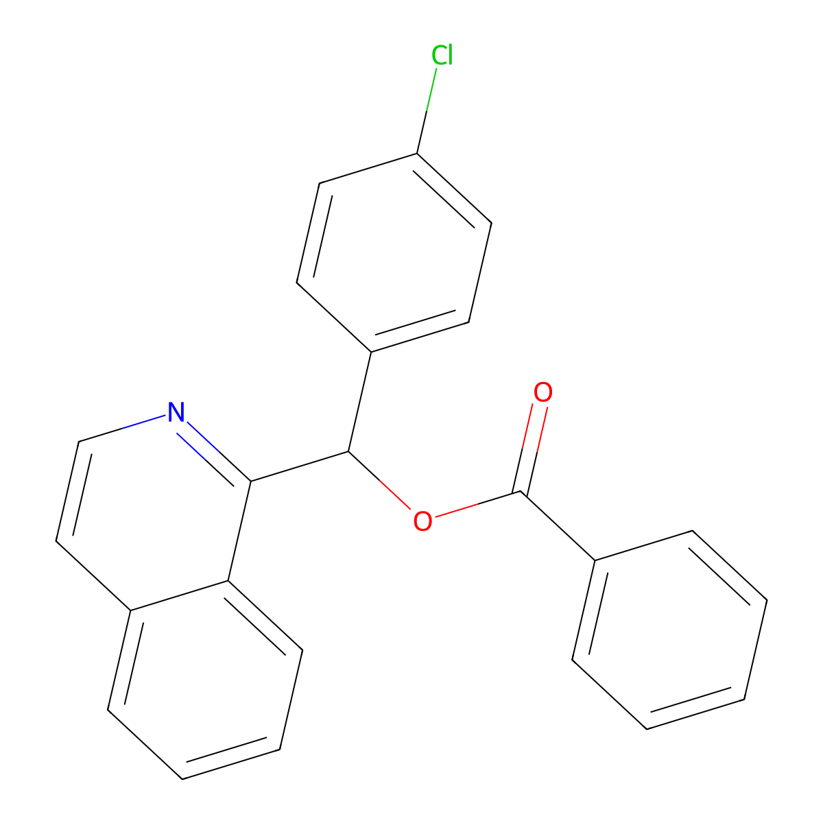 (4-Chlorophenyl)(isoquinolin-1-yl)methyl benzoate molecular structure, CAS 54923-37-4