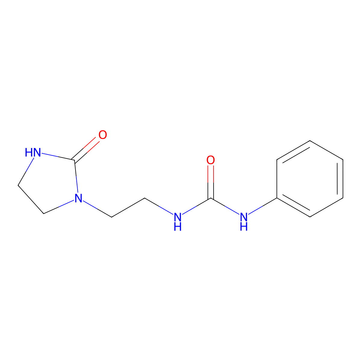 N-(2-(2-Oxo-1-imidazolidinyl)ethyl)-N'-phenylurea molecular structure, CAS 54924-46-8