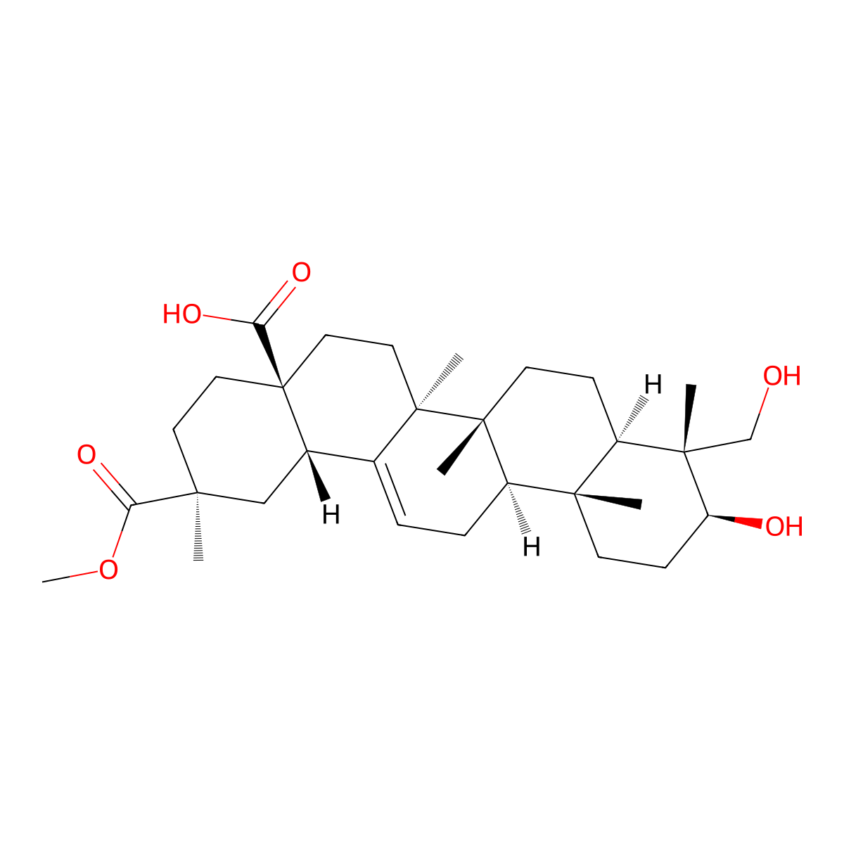 Phytolaccagenic acid molecular structure, CAS 54928-05-1