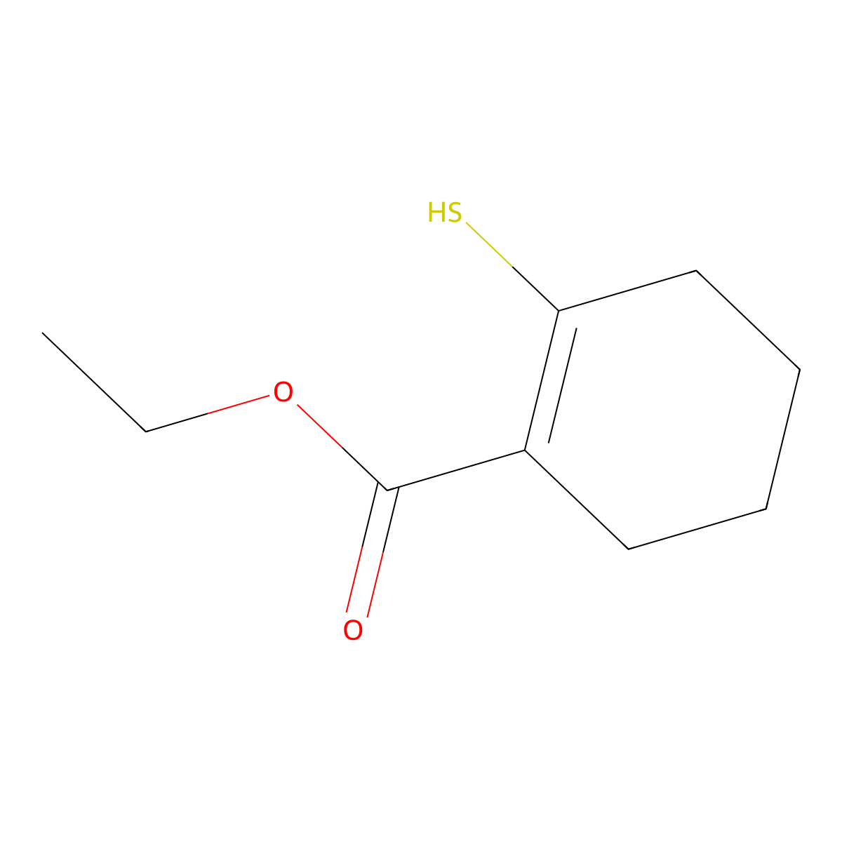 Ethyl 2-sulfanylcyclohex-1-ene-1-carboxylate molecular structure, CAS 54928-91-5