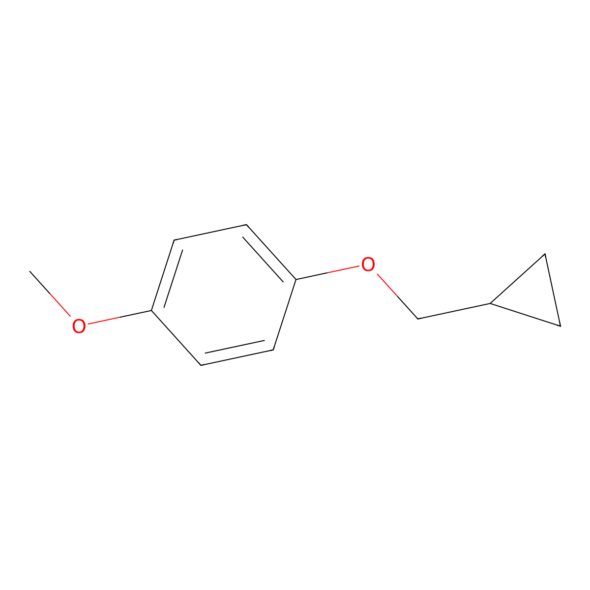 Benzene, 1-(cyclopropylmethoxy)-4-methoxy- molecular structure, CAS 54929-10-1