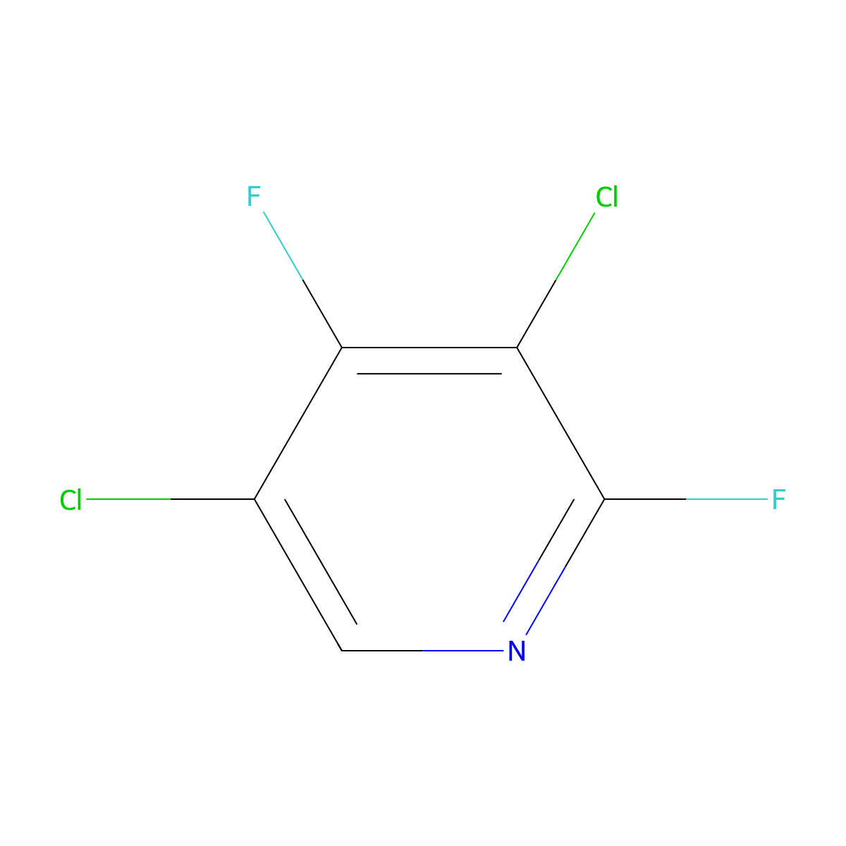 3,5-Dichloro-2,4-difluoropyridine molecular structure, CAS 54929-26-9