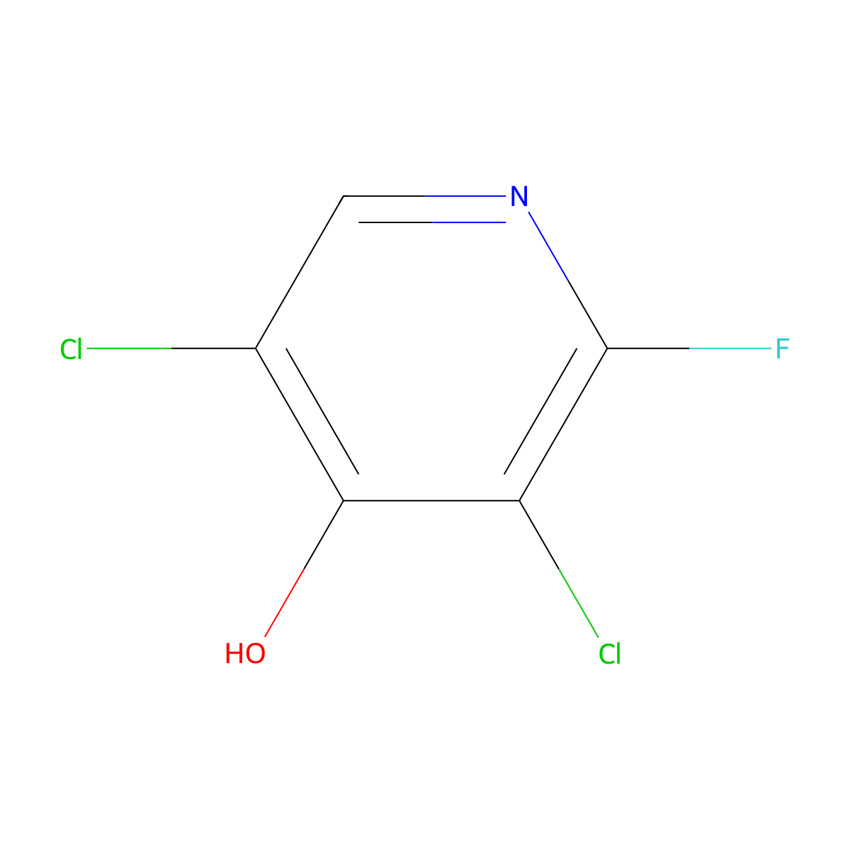 3,5-Dichloro-2-fluoropyridin-4-ol molecular structure, CAS 54929-37-2