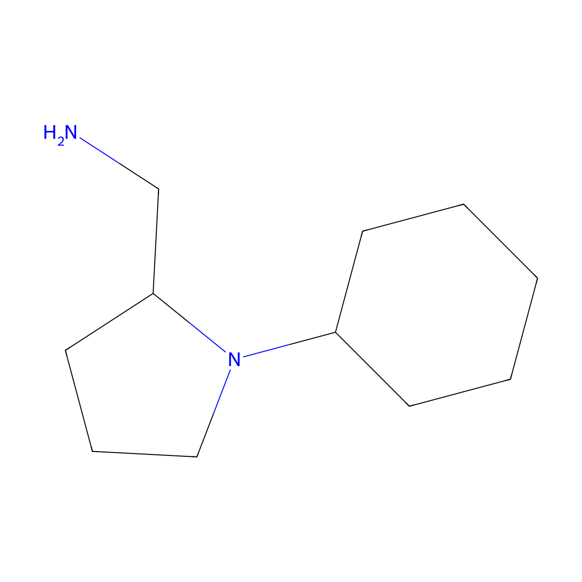(1-Cyclohexylpyrrolidin-2-yl)methanamine molecular structure, CAS 54929-86-1