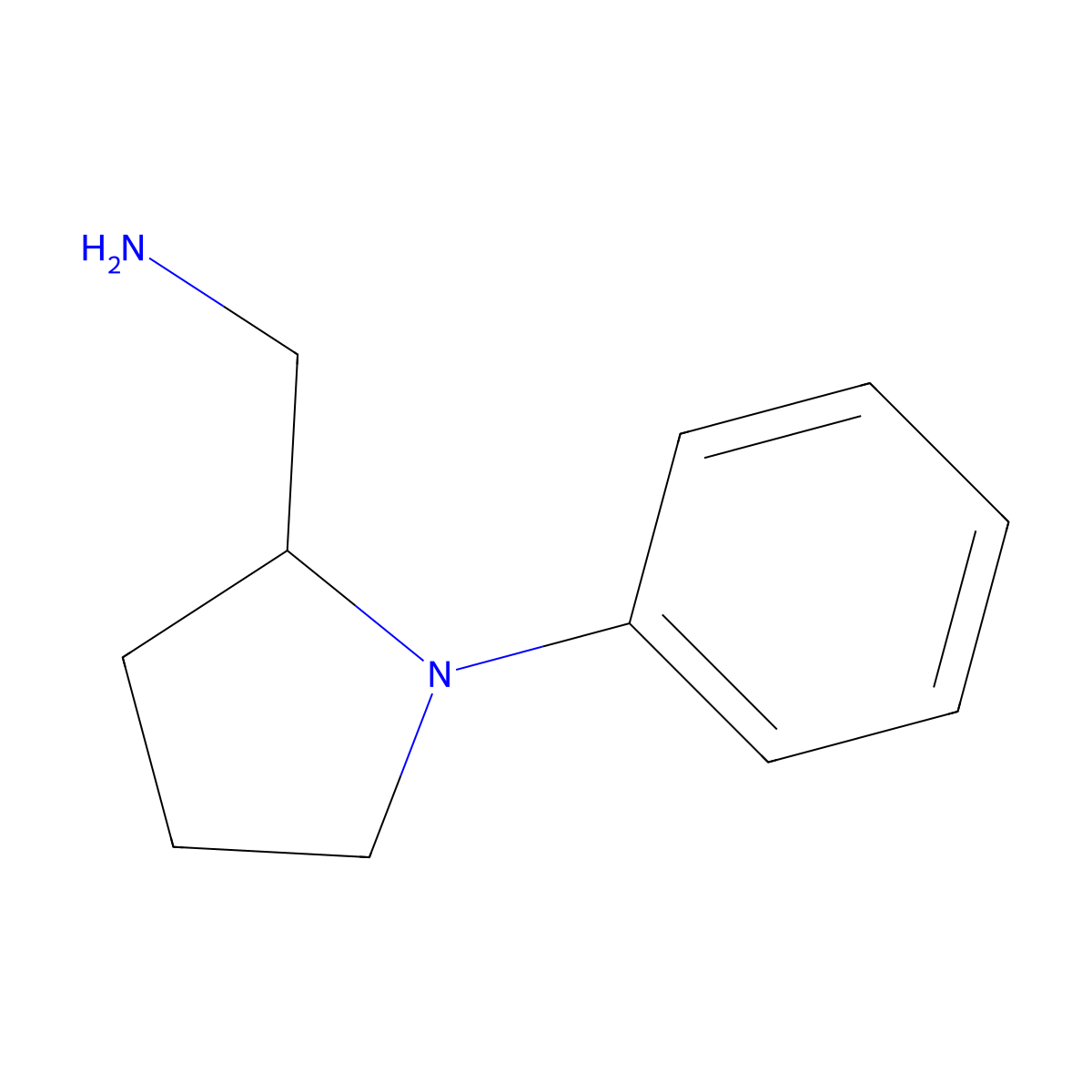 (1-Phenylpyrrolidin-2-yl)methanamine molecular structure, CAS 54929-87-2