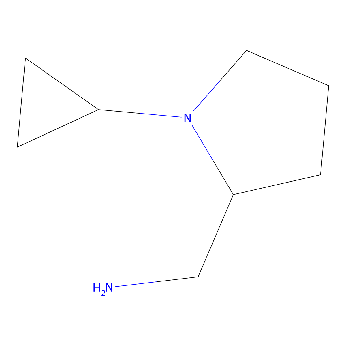 1-Cyclopropyl-2-aminomethylpyrrolidine molecular structure, CAS 54929-88-3