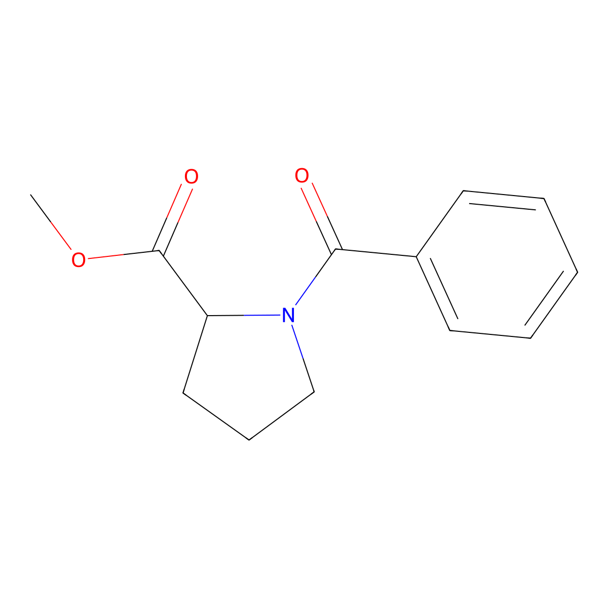 Methyl 1-benzoylpyrrolidine-2-carboxylate molecular structure, CAS 5493-38-9