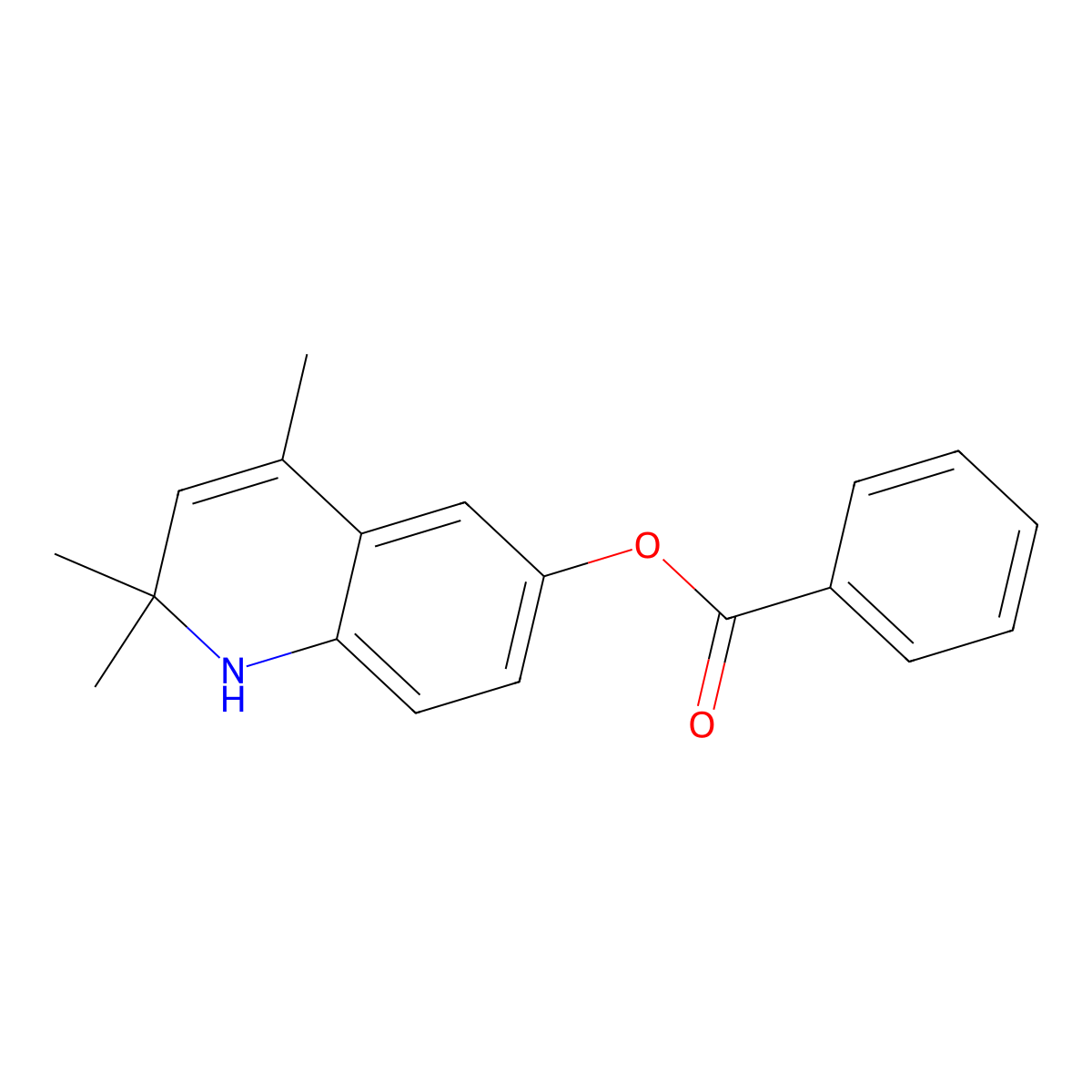 2,2,4-Trimethyl-1,2-dihydroquinolin-6-yl benzoate molecular structure, CAS 5493-40-3