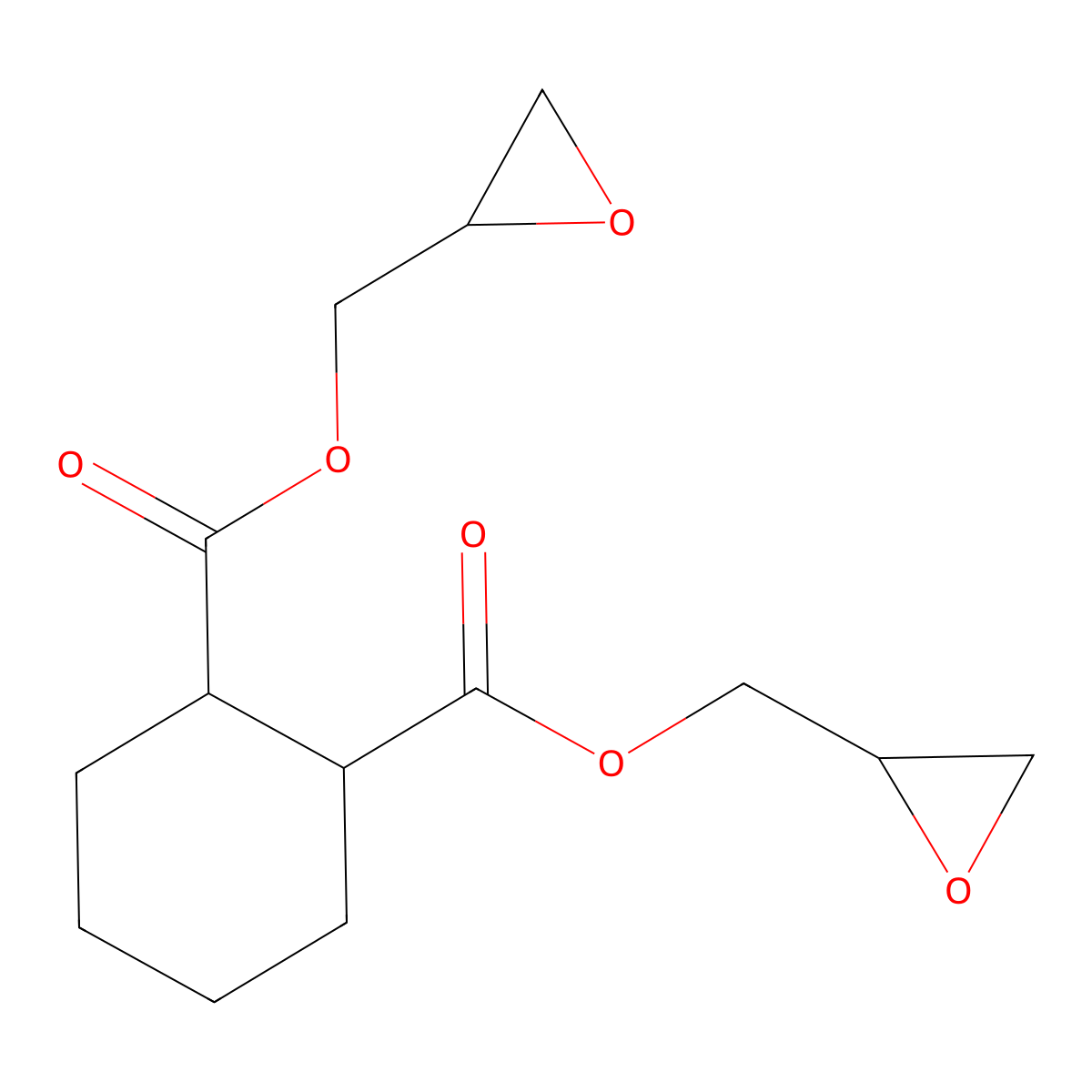 Cyclohexane-1,2-dicarboxylic acid bis(oxiranylmethyl) ester molecular structure, CAS 5493-45-8