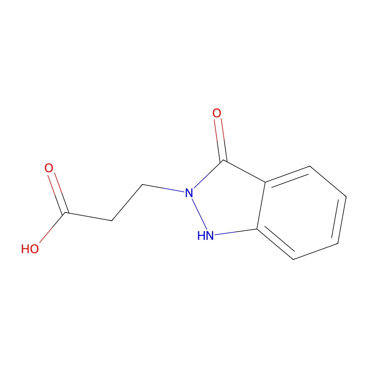 1,3-Dihydro-3-oxo-2H-indazole-2-propanoic acid molecular structure, CAS 54932-71-7