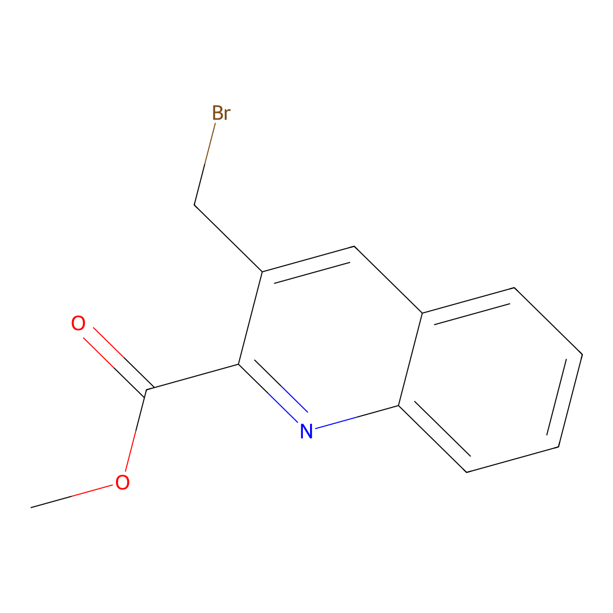 Methyl 3-(bromomethyl)quinoline-2-carboxylate molecular structure, CAS 54934-04-2