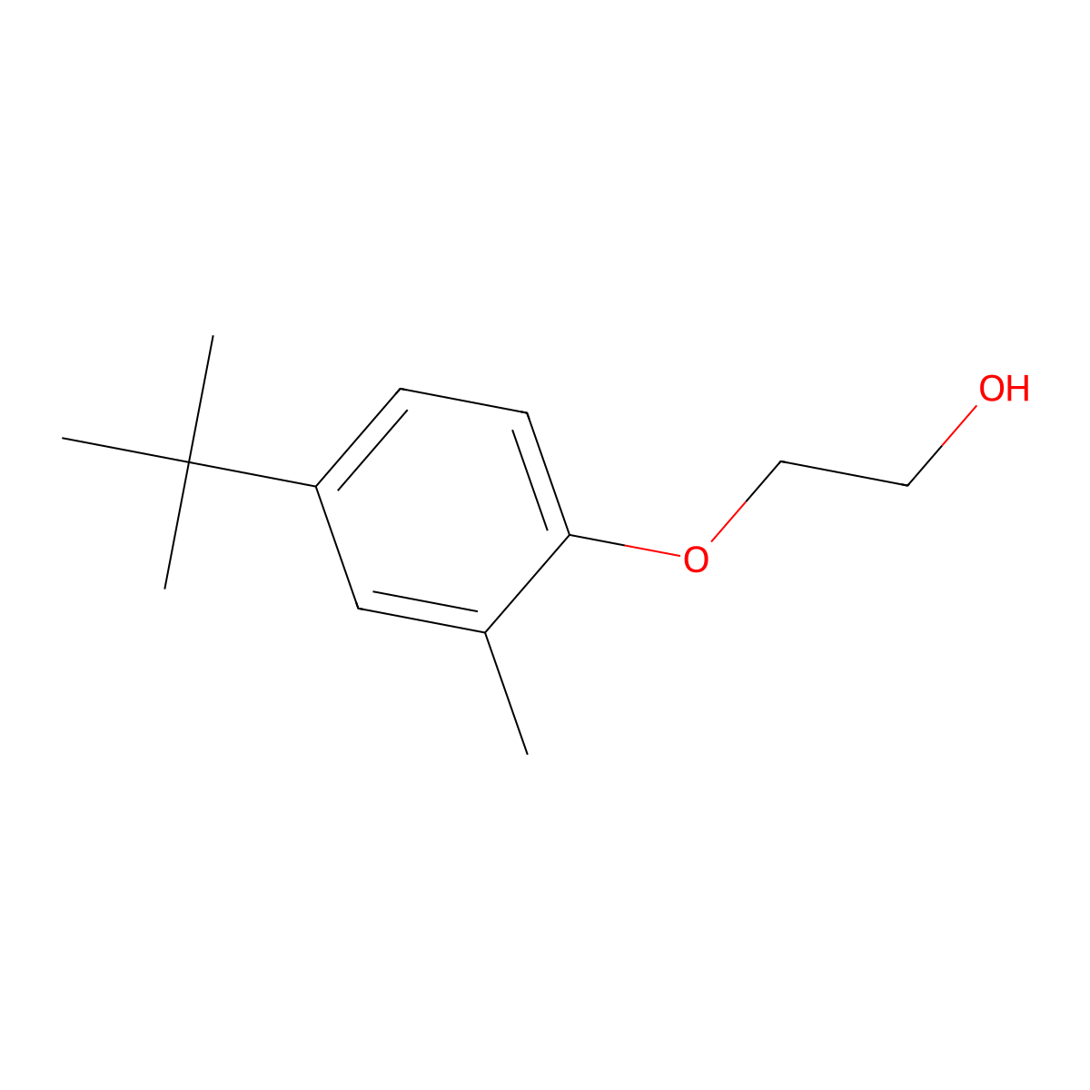 2-[4-(1,1-Dimethylethyl)-2-methylphenoxy]ethanol molecular structure, CAS 54934-87-1