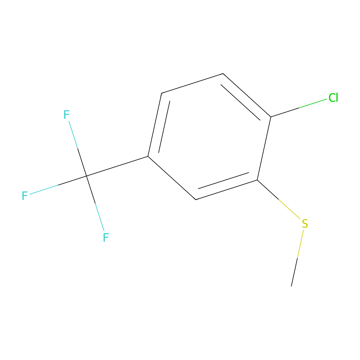 (2-Chloro-5-(trifluoromethyl)phenyl)(methyl)sulfane molecular structure, CAS 54939-60-5