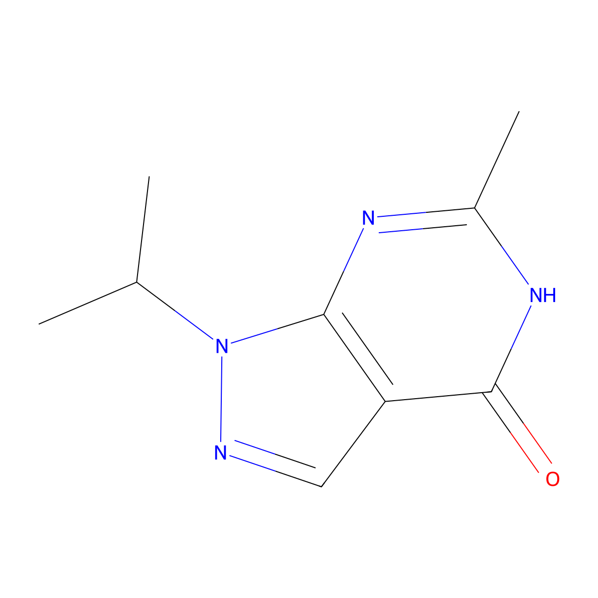 6-methyl-1-(propan-2-yl)-1H,4H,5H-pyrazolo[3,4-d]pyrimidin-4-one molecular structure, CAS 5494-83-7