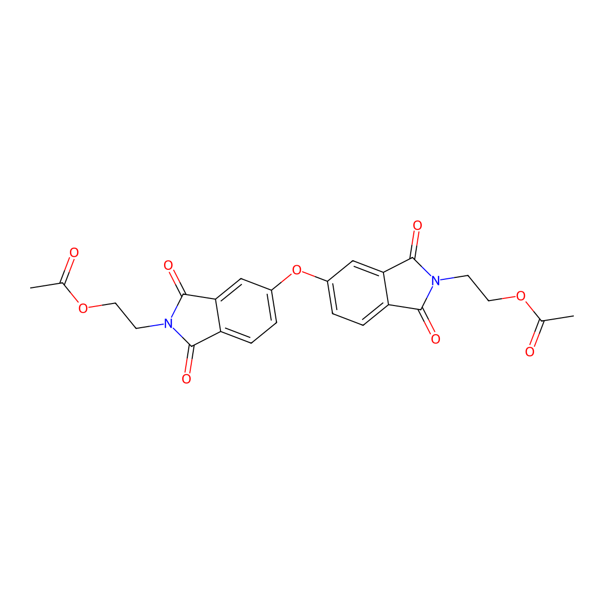 (5,5'-Oxybis(1,3-dioxoisoindoline-5,2-diyl))bis(ethane-2,1-diyl) diacetate molecular structure, CAS 54941-14-9