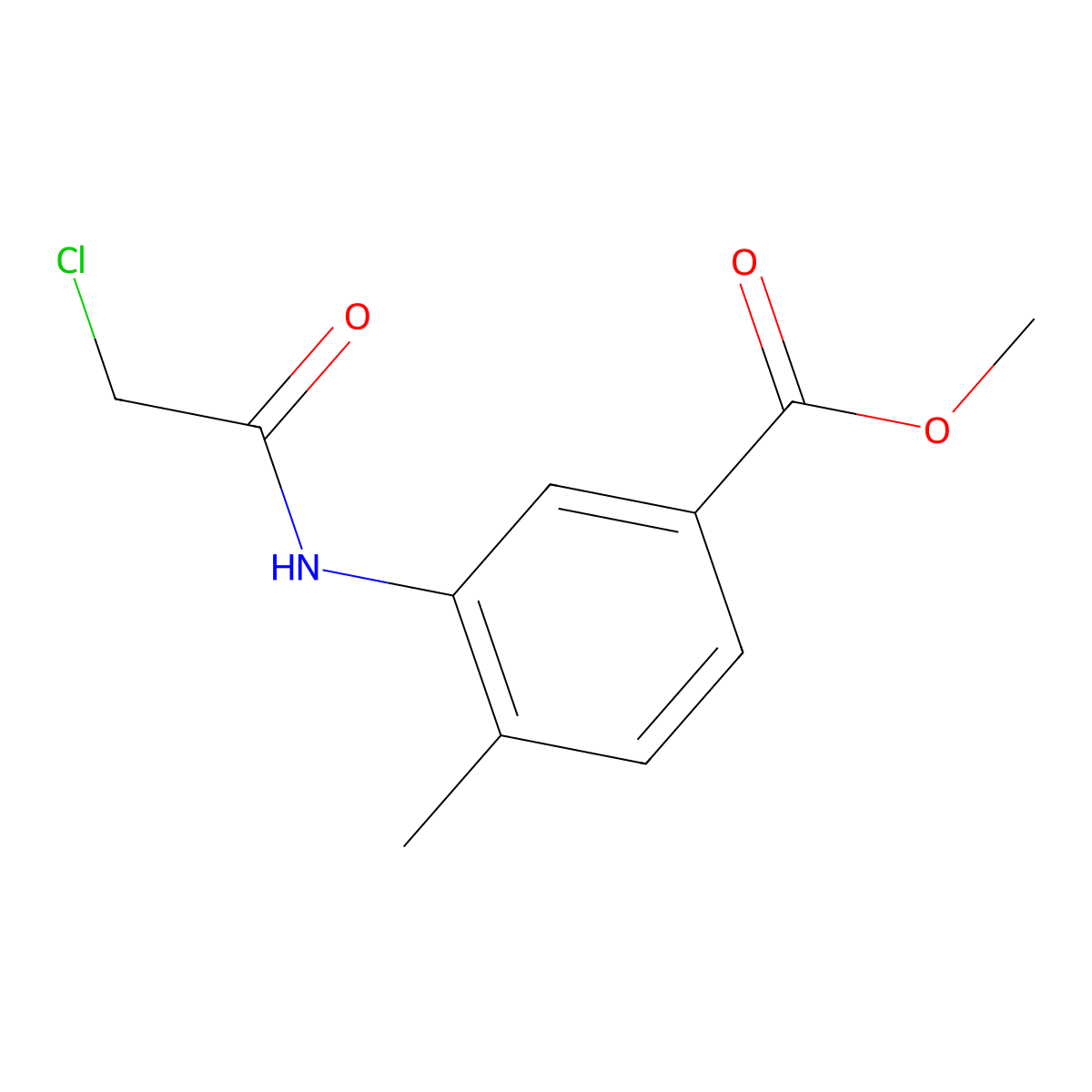 Methyl 3-(2-chloroacetamido)-4-methylbenzoate molecular structure, CAS 54941-43-4