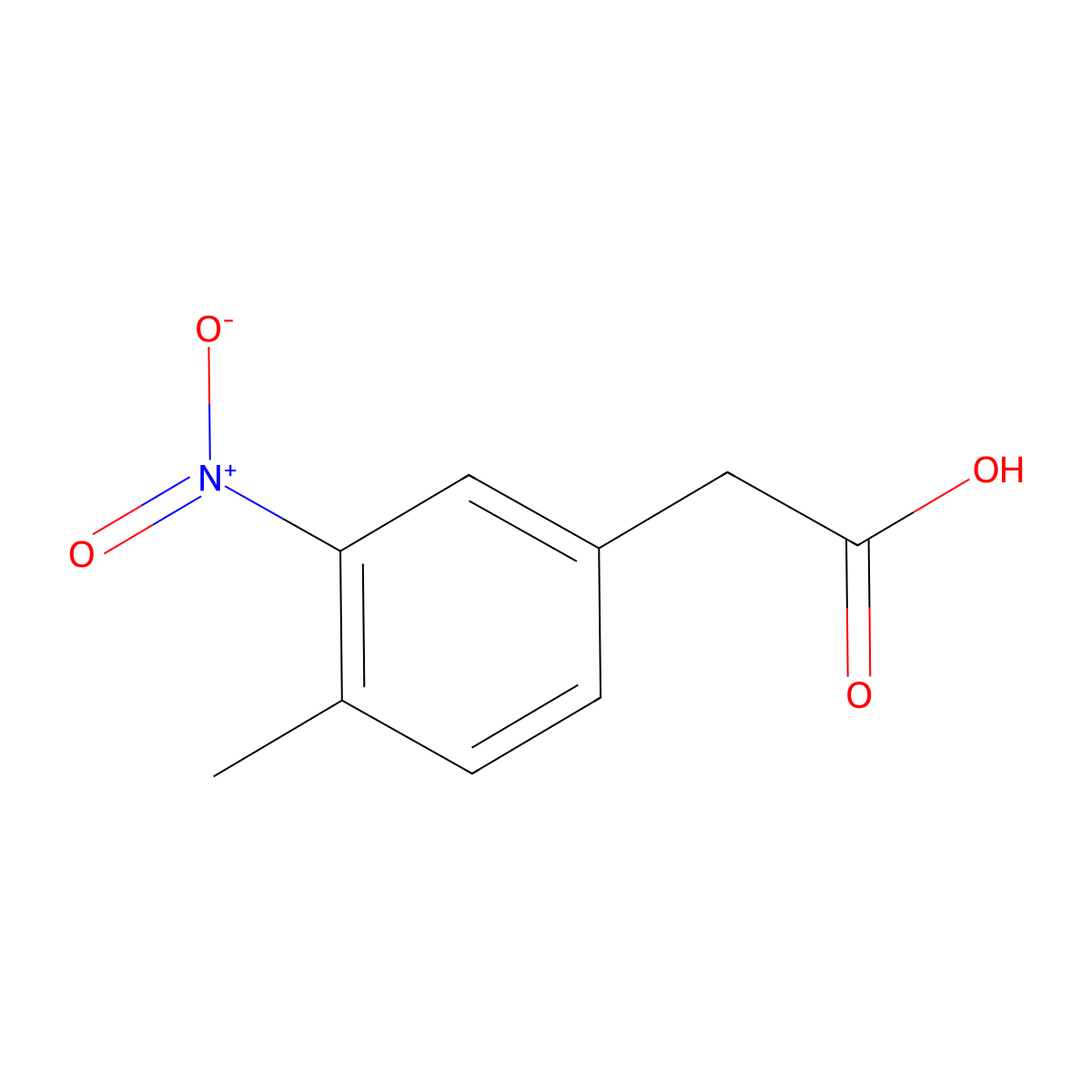 2-(4-Methyl-3-nitrophenyl)acetic acid molecular structure, CAS 54941-44-5