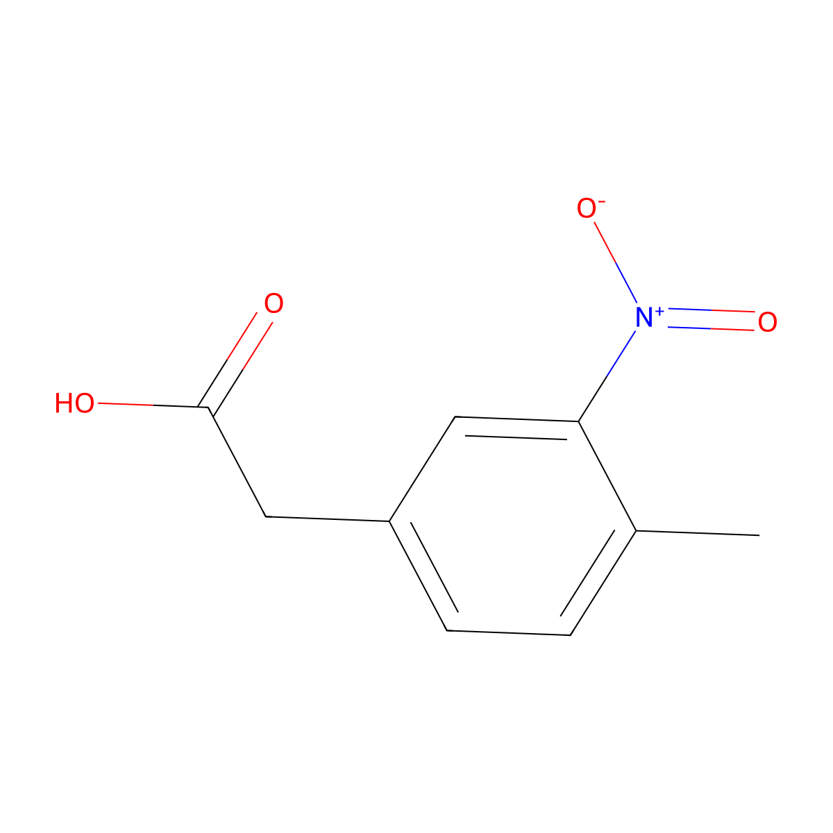 2-(4-Methyl-3-nitrophenyl)acetic acid molecular structure, CAS 54941-44-5