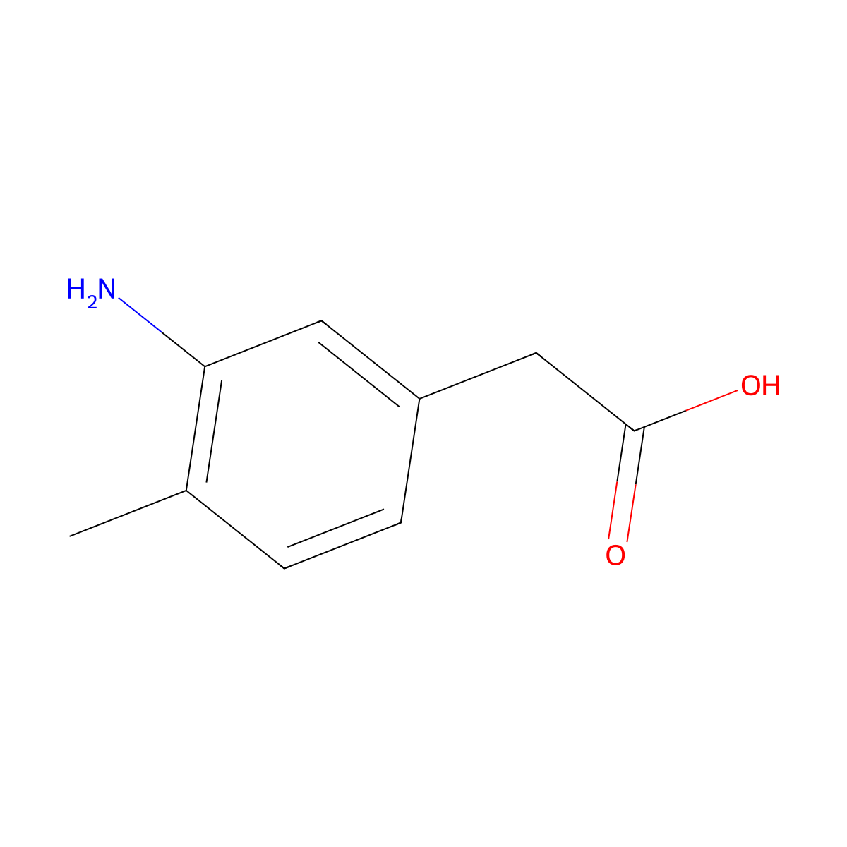 2-(3-Amino-4-methylphenyl)acetic acid molecular structure, CAS 54941-46-7