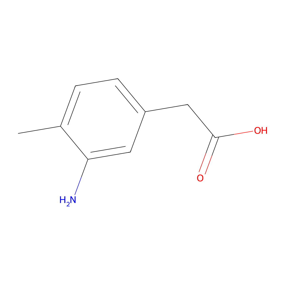 2-(3-Amino-4-methylphenyl)acetic acid molecular structure, CAS 54941-46-7