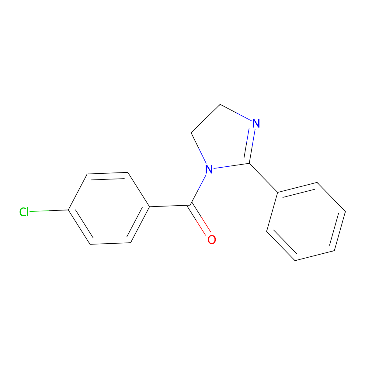 (4-Chlorophenyl)(2-phenyl-4,5-dihydro-1H-imidazol-1-yl)methanone molecular structure, CAS 54941-80-9