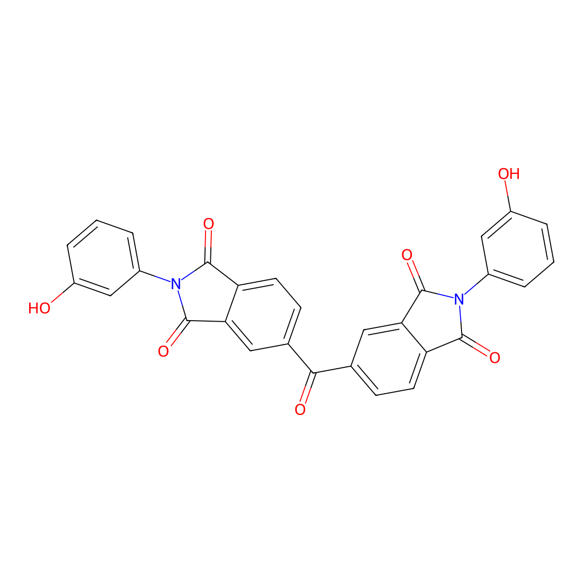 5,5'-carbonylbis[2-(3-hydroxyphenyl)-1H-isoindole-1,3(2H)-dione] molecular structure, CAS 54942-20-0