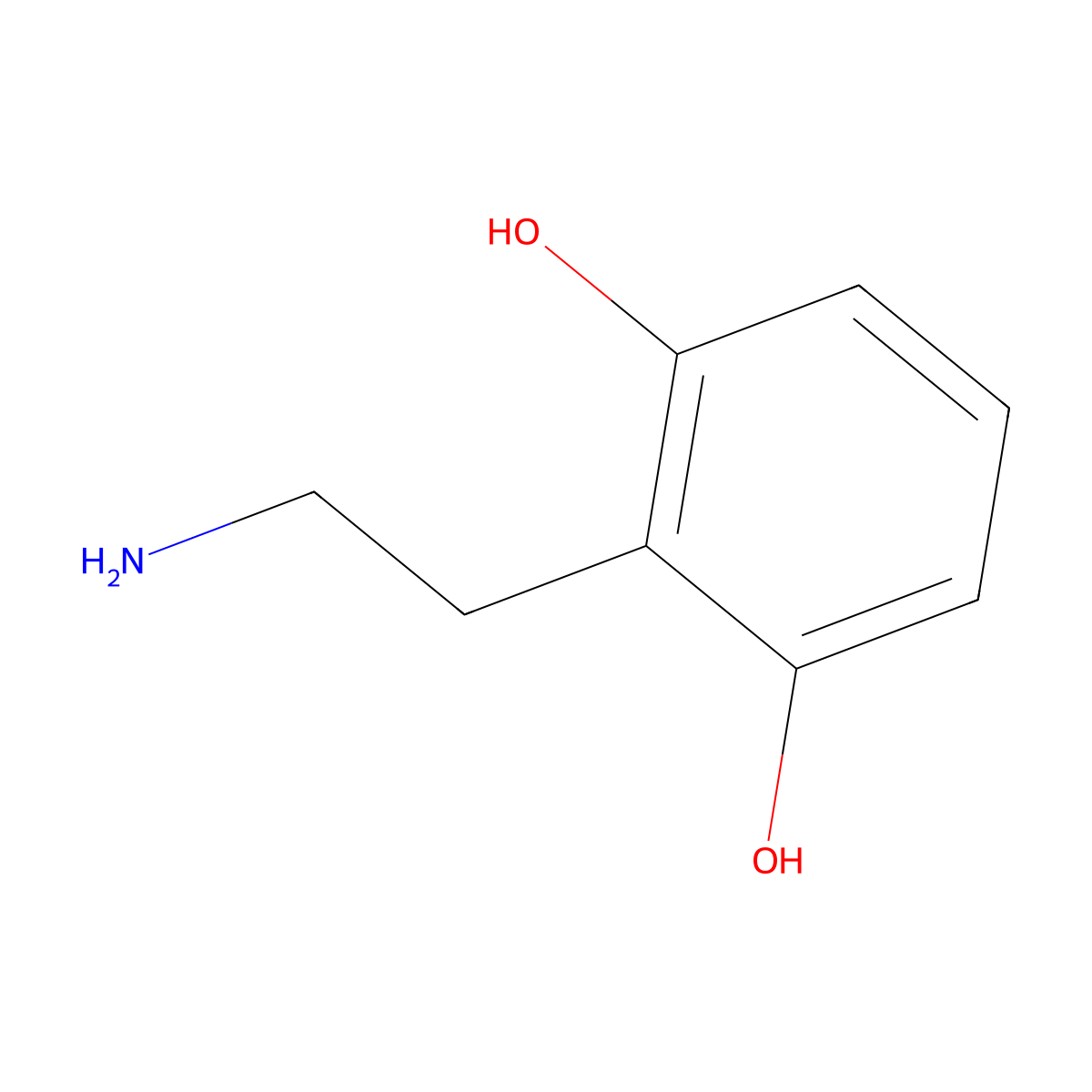 2-(2-Aminoethyl)benzene-1,3-diol molecular structure, CAS 54942-65-3