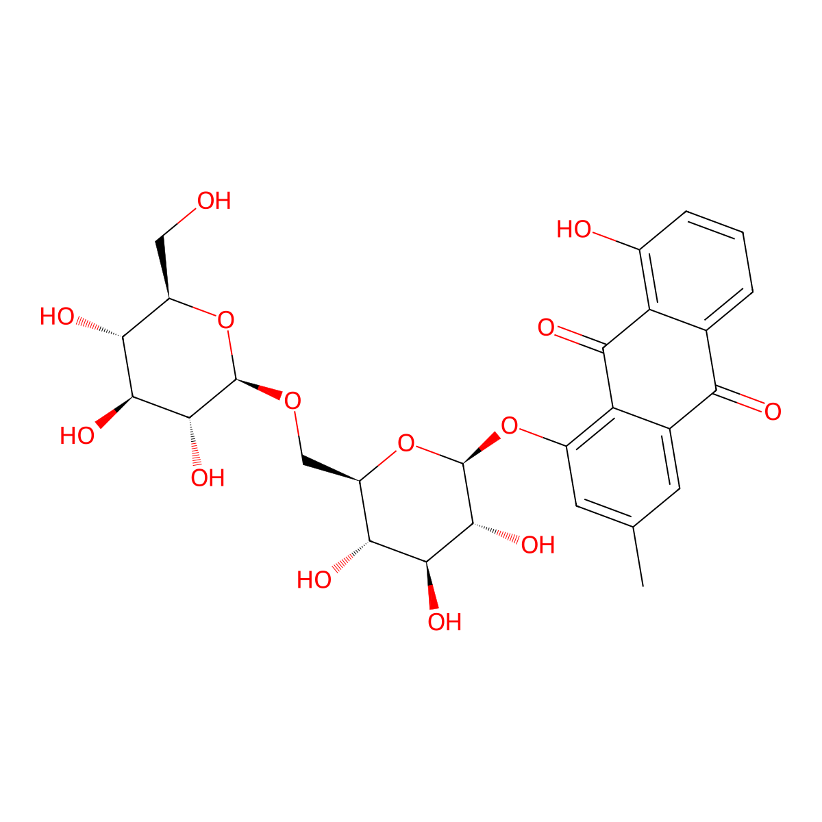 Chrysophanol-1-O-beta-gentiobioside molecular structure, CAS 54944-38-6