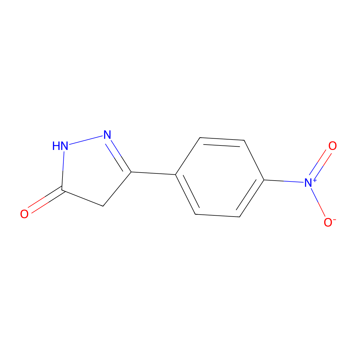 3H-Pyrazol-3-one, 2,4-dihydro-5-(4-nitrophenyl)- molecular structure, CAS 54945-13-0
