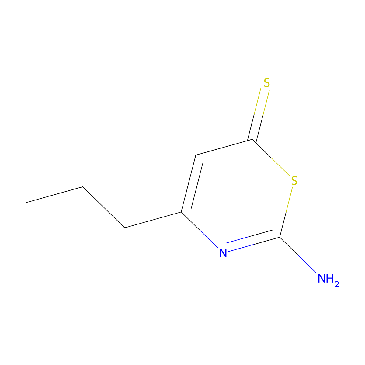 2-Amino-4-propyl-6H-1,3-thiazine-6-thione molecular structure, CAS 54945-42-5