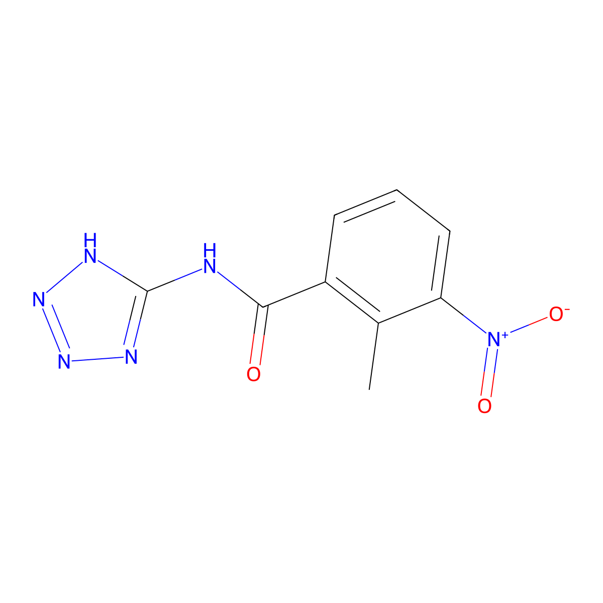 2-methyl-3-nitro-N-(2H-tetrazol-5-yl)benzamide molecular structure, CAS 549474-97-7