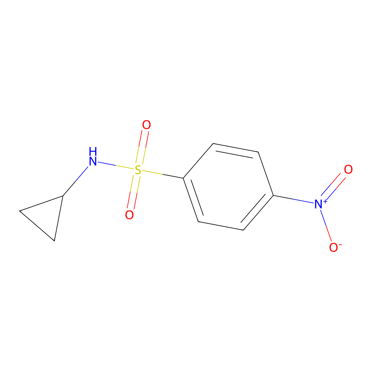 N-cyclopropyl-4-nitrobenzenesulfonamide molecular structure, CAS 549476-61-1