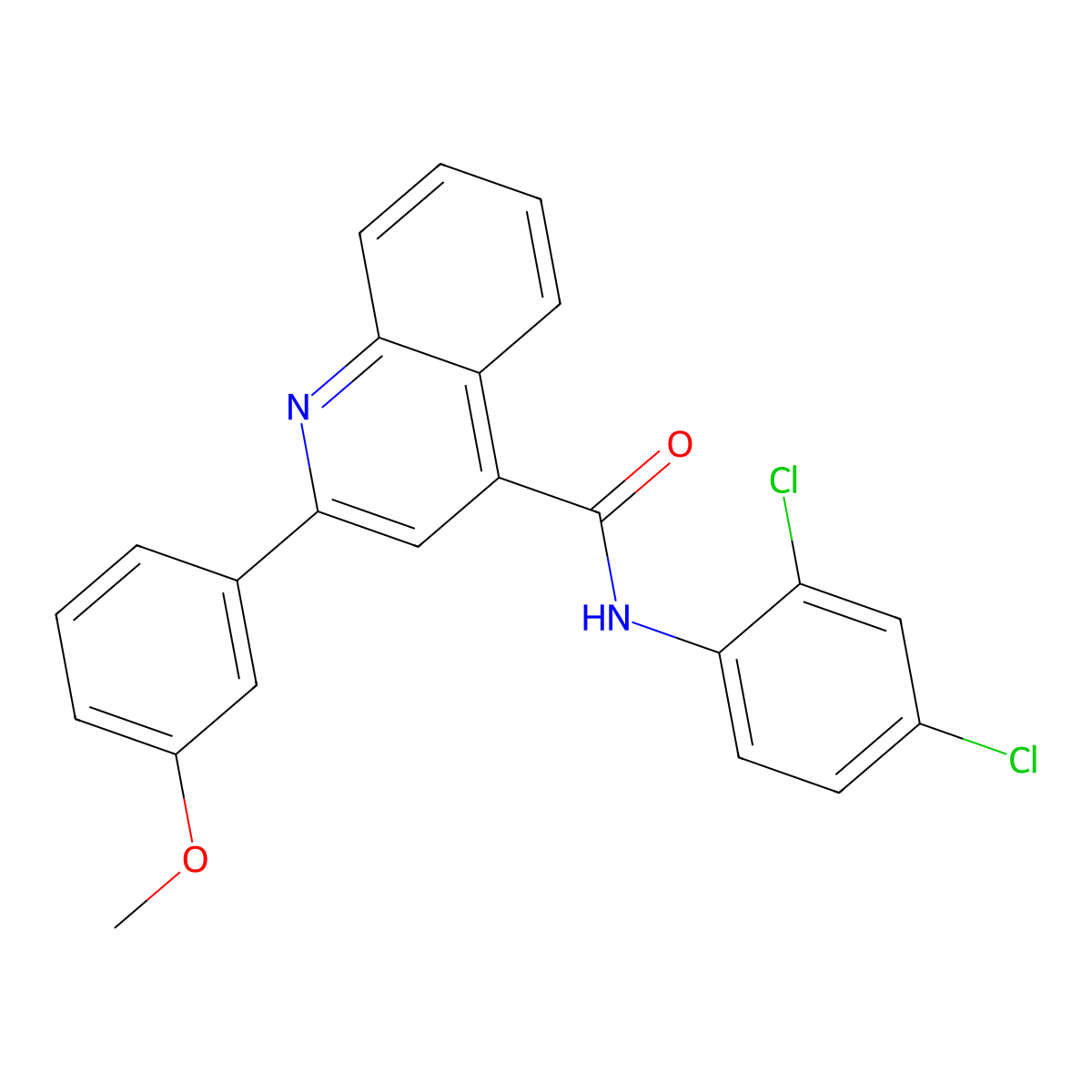 N-(2,4-dichlorophenyl)-2-(3-methoxyphenyl)quinoline-4-carboxamide molecular structure, CAS 549476-67-7