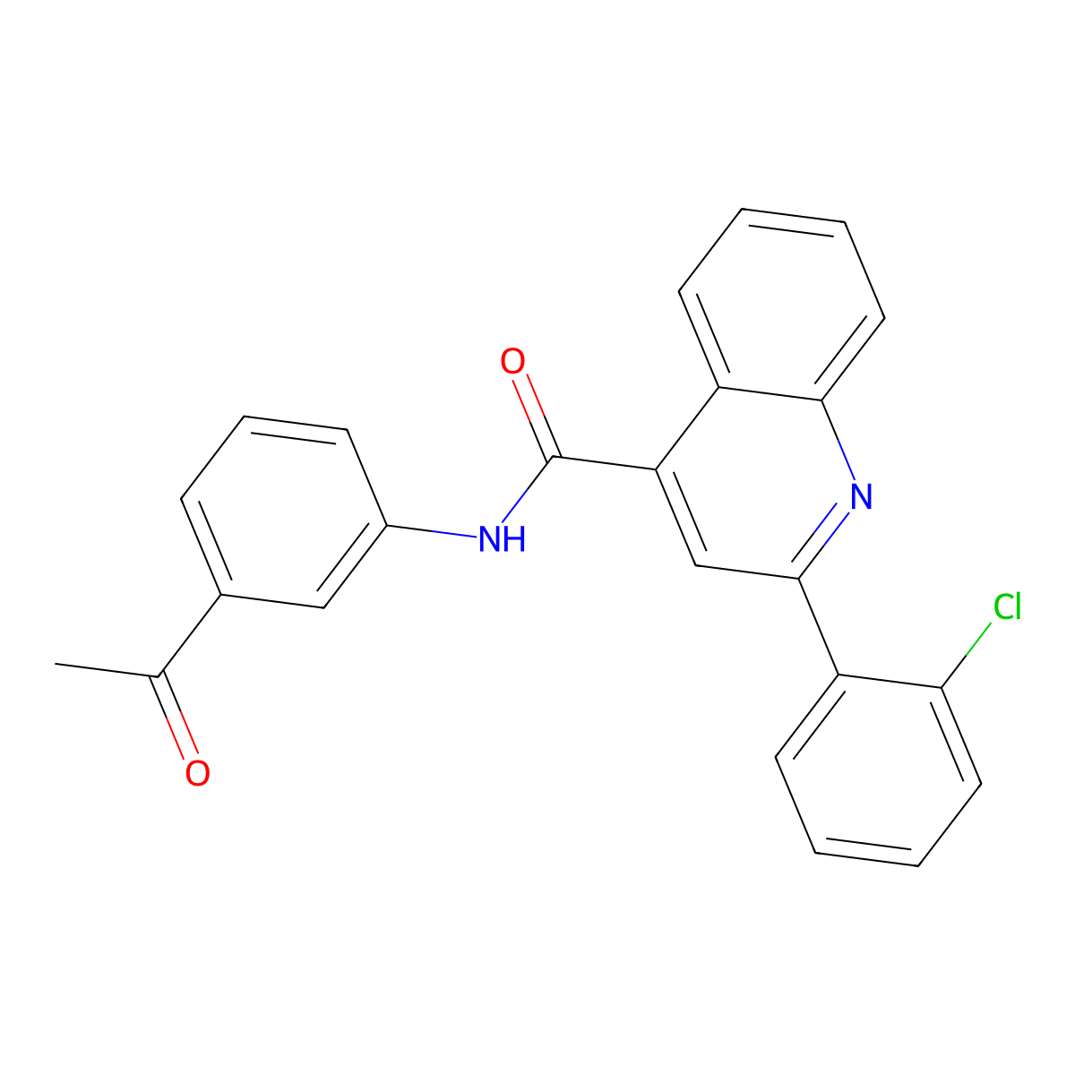 N-(3-acetylphenyl)-2-(2-chlorophenyl)quinoline-4-carboxamide molecular structure, CAS 549476-79-1