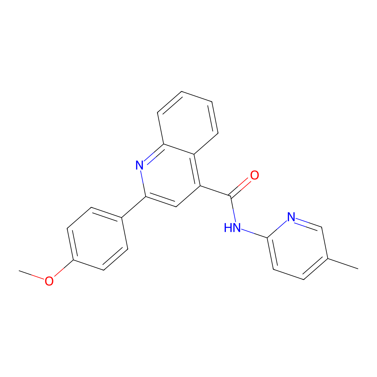 2-(4-methoxyphenyl)-N-(5-methylpyridin-2-yl)quinoline-4-carboxamide molecular structure, CAS 549476-90-6