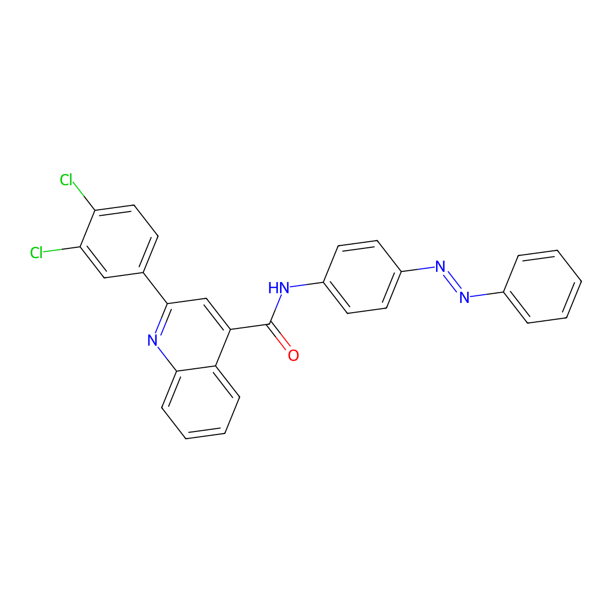 2-(3,4-dichlorophenyl)-N-{4-[(E)-phenyldiazenyl]phenyl}quinoline-4-carboxamide molecular structure, CAS 549476-99-5